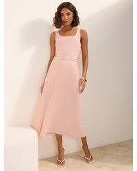 Friends Like These - Boucle Belted Midi Dress - Lyst