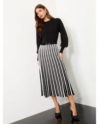 Lipsy - Snaffle Trim Crew Neck Long Sleeve Stripe Patterned Knitted Midi Dress - Lyst