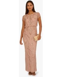 Adrianna Papell - Studio Petite Bead Blouson Long Dress - Lyst