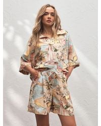 Next - Linen Blend Drawstring Bermuda Shorts - Lyst