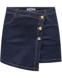 ONLY - Mini Denim Wrap Skort - Lyst