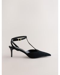 Next - Forever Comfort T-Steg-Pumps Aus Wildleder Mit Spitzer Zehenpartie - Lyst