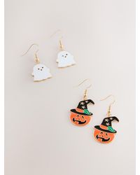 Next - Halloween Pumpkin Ghost Drop Earrings 2 Pack - Lyst