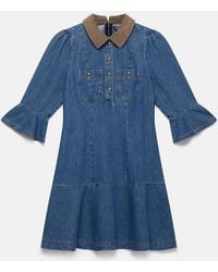 Mint Velvet - Denim Contrast Mini Dress - Lyst