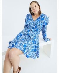 River Island - Tie Front Mini Shirt Dress - Lyst