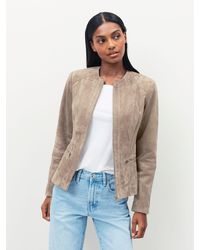 Urbancode - Urban Code Collarless Suede Jacket - Lyst