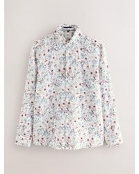 Next - Regular Fit Print 100% Linen Long Sleeve Smart Shirt - Lyst