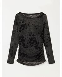 FatFace - Fatface Ruby Floral Ruched Mesh Long Sleeve Top - Lyst