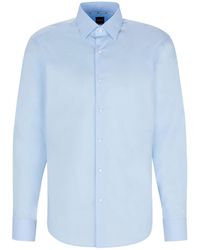 BOSS - Joe Regular Fit Stretch Poplin Oxford Shirt - Lyst
