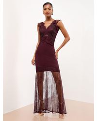 Lipsy - Cami Mesh Lace Mix Hem Maxi Dress - Lyst