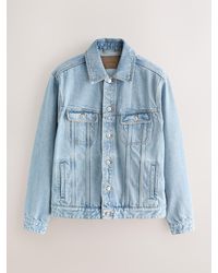 Next - Bleach Wash Denim Button Through Jacket - Lyst