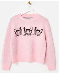 Oliver Bonas - Mimi Cat Crew Neck Knitted Jumper - Lyst