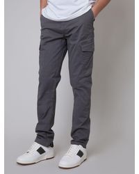 Threadbare - Dark Cotton Cargo Trousers With Stretch - Lyst
