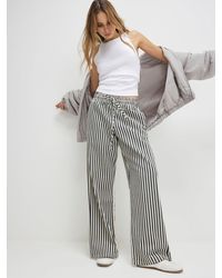 River Island - River Island Wide Leg Striped Trousers - Lyst