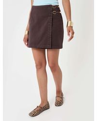 Threadbare - Pleated Denim Wrap Mini Skirt - Lyst