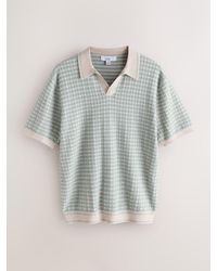 Next - Textured Pattern Knit Trophy Polo Shirt - Lyst