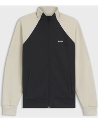 BOSS - Zip Through Logo Sweatshirt Jacket - Lyst
