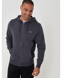 Threadbare - Charcoal Zip Through Hoodie - Lyst