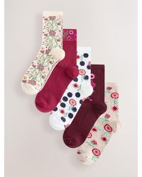 Next - Multi Folk Floral Ankle Socks 5 Pack - Lyst