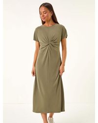Roman - Petite Twist Front Midi Dress - Lyst