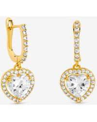 Jon Richard - Plated And Crystal Halo Heart Hoop Earrings - Lyst