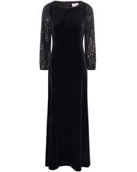 Gina Bacconi - Pauline Velvet Maxi Dress With Sequin Sleeves - Lyst