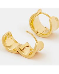 Accessorize - 14Ct Plated Molten Clasp Hoop Earrings - Lyst