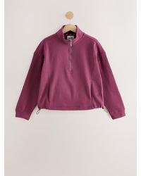 Self - Burgundy Half Zip Sweatshirt - Lyst