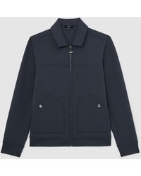 Reiss - Premium Interlock Zip-Through Overshirt - Lyst
