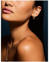 Accessorize - 14Ct-Plated Diamanté Crescent Hoop Earrings - Lyst