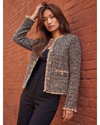 Roman - Boucle Frayed Edge Jacket - Lyst