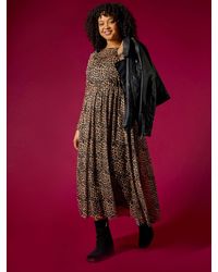 Roman - Curve Print A-Line Stretch Dress - Lyst