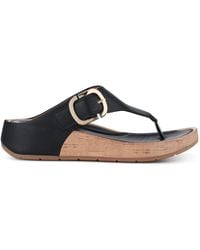 Pavers - Touch Fasten Buckled Toe Post Sandals - Lyst