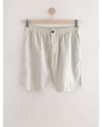 Next - Premium Soft Touch Linen Blend Elasticated Waist Shorts - Lyst