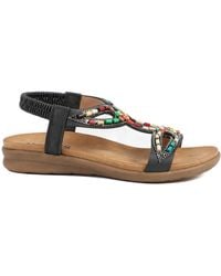 Pavers - Elasticated Embellished Slingback Sandals - Lyst