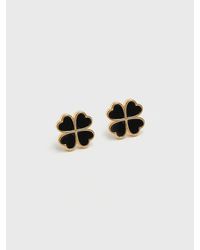 Jon Richard - Jet Enamel Clover Stud Earrings - Lyst