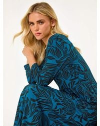 Roman - Petite Swirl Print Stretch Midi Dress - Lyst