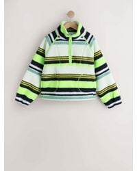 Next - Stripe Active Borg Quarter Zip Jacket - Lyst