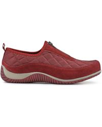 Pavers - Wide Fit Leather Slip-On Shoes With Zip Fastening - Lyst