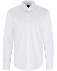 BOSS - Joe Regular Fit Stretch Poplin Oxford Shirt - Lyst