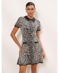 Lipsy - Contrast Collar Knitted Mini Dress - Lyst