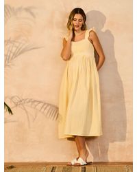 Jojo Maman Bébé - Gingham Shirred Maternity Midi Dress - Lyst