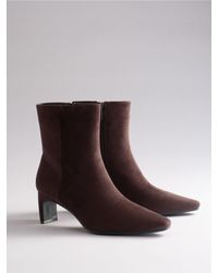 The Set - Chisel Toe Heel Ankle Boots Chocolate - Lyst