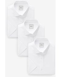 Next - Regular Fit Easy Care Short Sleeve Smart Shirts 3 Pack - Lyst