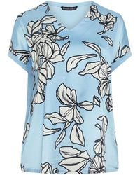 Evans - Woven Front Jersey Back Top - Lyst