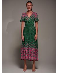 Jolie Moi - Mirrored Mesh Short Sleeve Midaxi Dress - Lyst