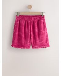 Next - Jacquard Towelling Fringe Summer Shorts - Lyst