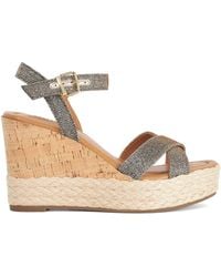 Dune - Leather Kindest Cross Strap Wedge Sandals - Lyst
