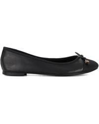 Dune - Wide Fit Leather Hallo Charm Trim Leather Ballet Shoes - Lyst