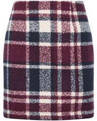 M Com - Petite Mixed Check Mini Skirt - Lyst